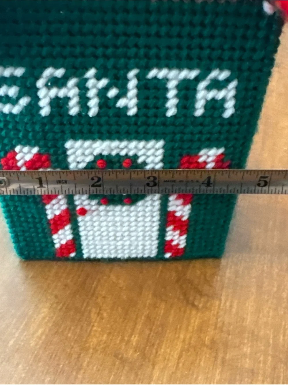 Green and Red Santa House Holiday Tissue Box Cover